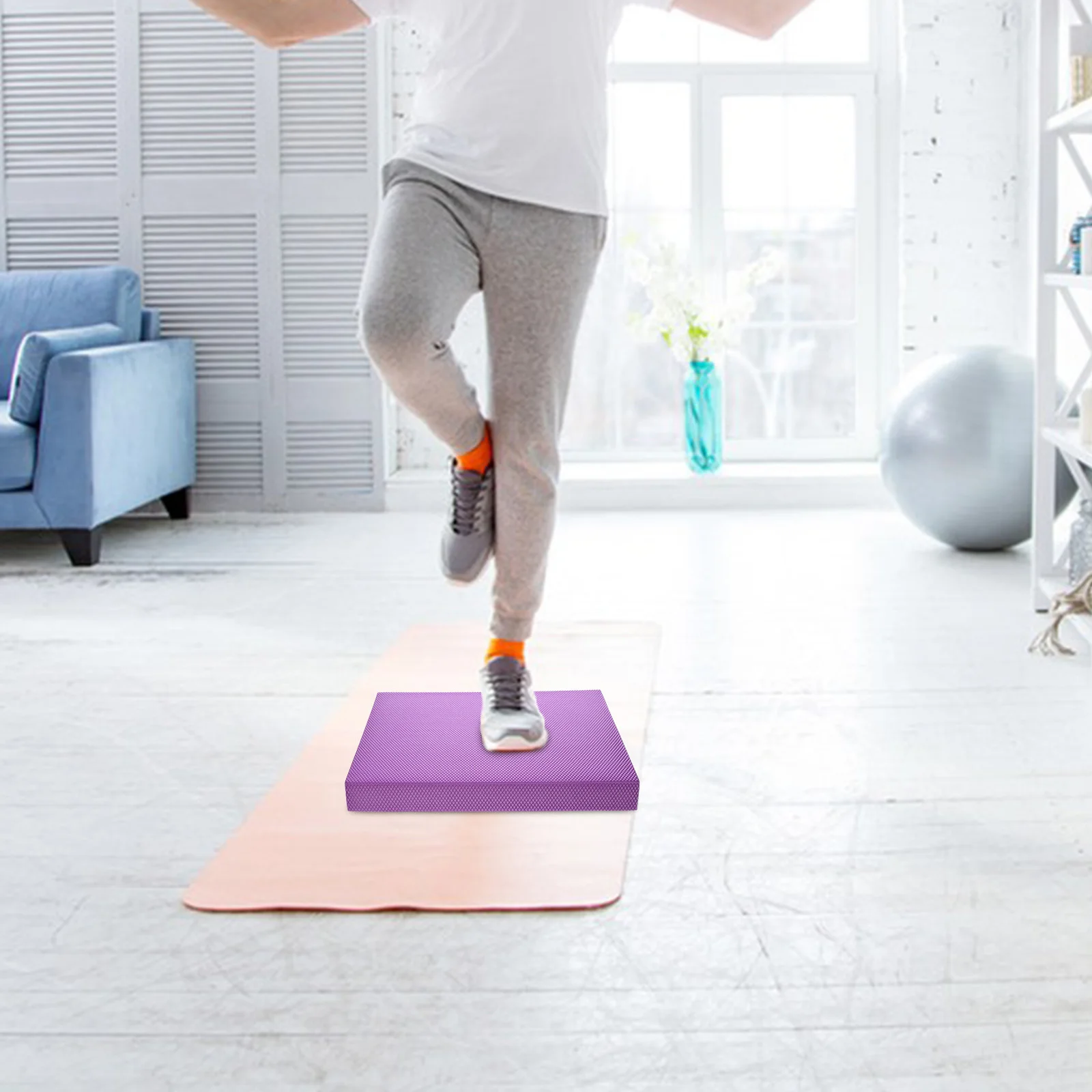 Tabla de equilibrio Material Tpe cojín suave púrpura para entrenamiento de equilibrio fortalecimiento Abdominal Yoga ejercicio estabilidad almohadilla de movilidad