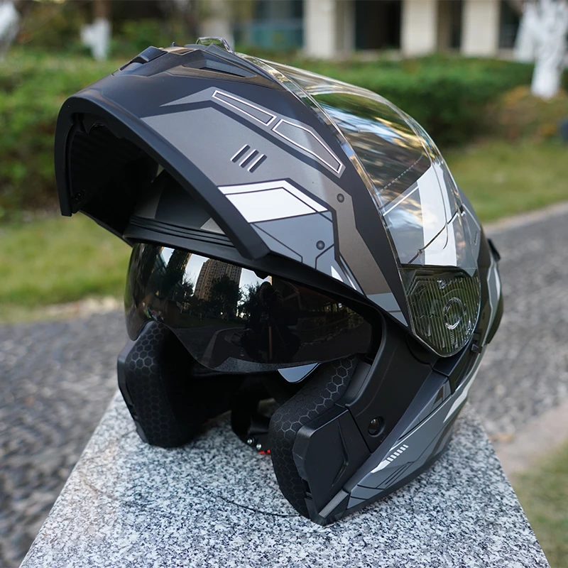 

Flip-Up Motorcycle Helmet, Full-Face Flip-Up Helmet, Abs Material