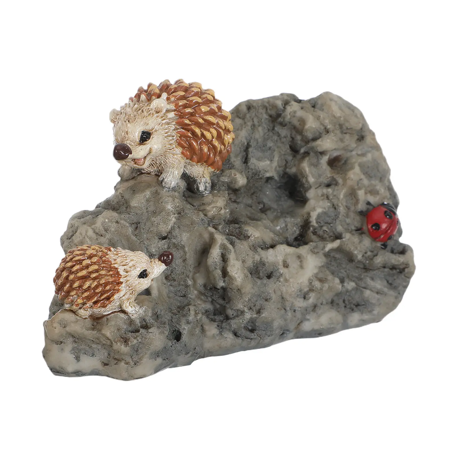 Natural Looking Hedgehog Decoration for Indoor Outdoor Use Fireplace Mantel Entryway Hallway Window Sill Tabletop Display
