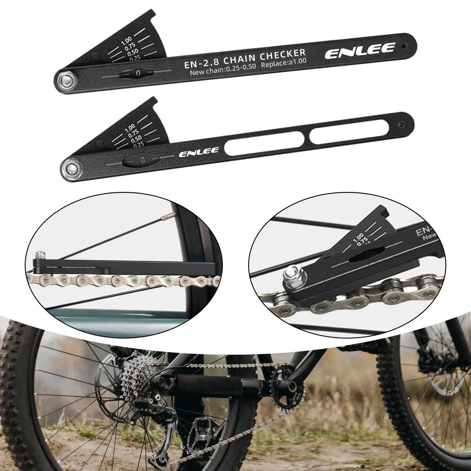 معدات مدقق سلسلة الدراجة جميع سلاسل السرعة مقياس الدراجات العملي #3