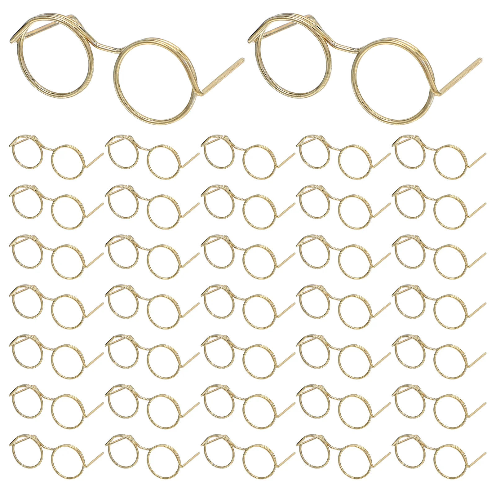 

50pcs Crochet Glasses Metal Wire Frame Miniature Eyewear For Diy Making Dollhouse Accessories Mini Eyeglasses Tiny