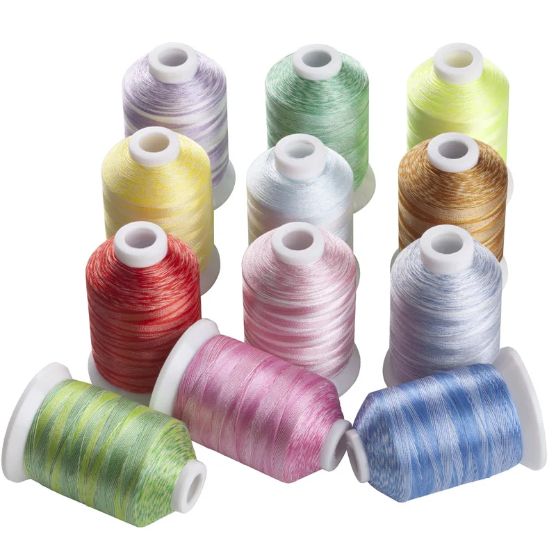 Simthread Assorted 28 Colors Embroidery Machine Thread Variegated Colors Multi Colors Thread