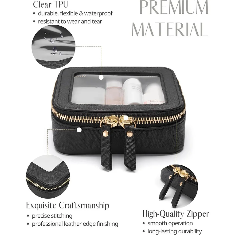 

New Transparent PU Makeup Bag Small Cosmetics Storage Bag Commuting Mini Lipsticks Cosmetics Case Portable