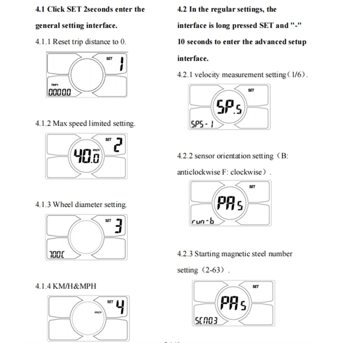 A40Z-5S Protocol 24V 36V 48V LCD C600 Big 4 Inch Big Screen Electric Bicycle Display With Waterproof Connector