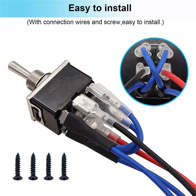 AEE3-Momentary 6 Pin 3 Position (ON)-Off-(ON)UP/Down Polarity Reverse Switch Rocker Toggle Switches Black Plastic,Metal