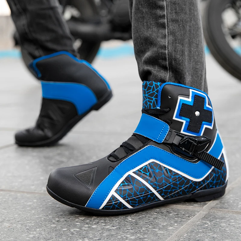 أحذية واقية للدراجات النارية للرجال للفصول الأربعة، مضادة للانزلاق ومقاومة للاهتراء، أحذية ركوب كاجوال مريحة للطرق الوعرة