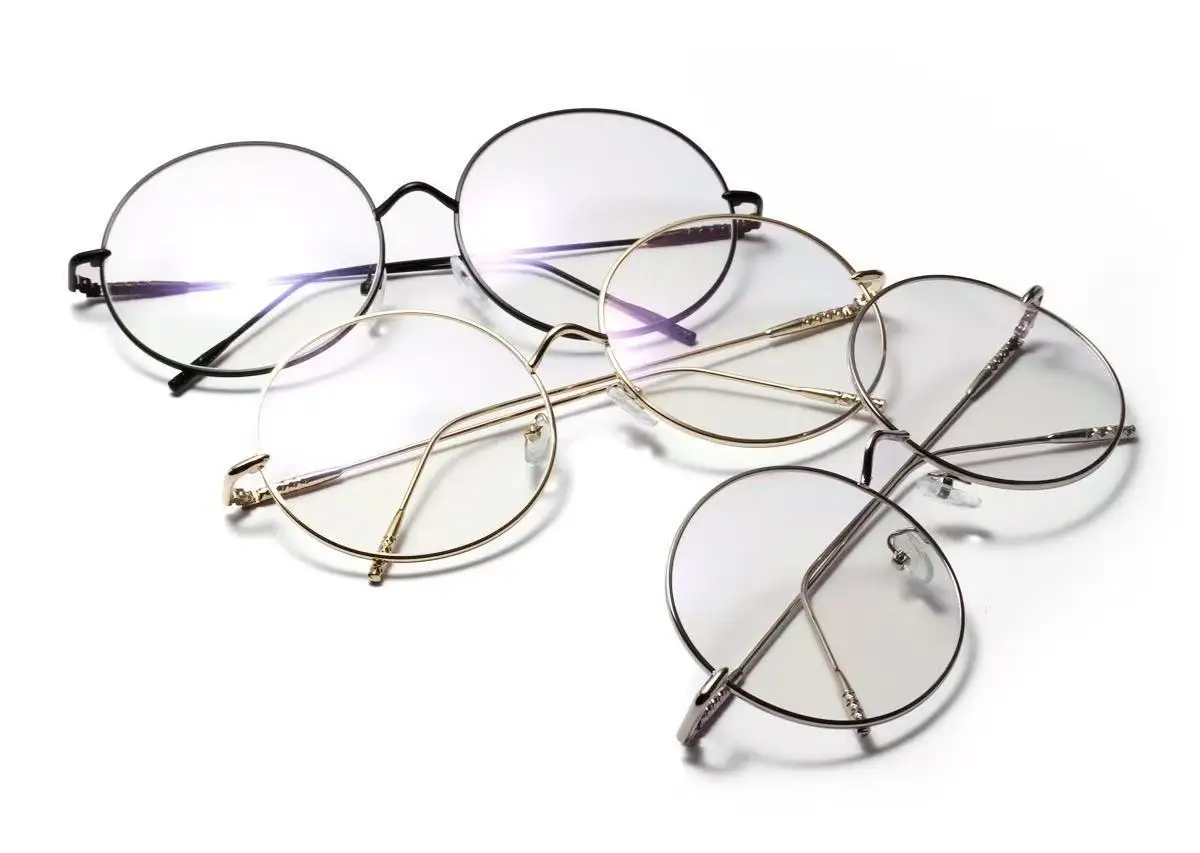 Große Rahmen Runde Metall Blau Licht Blockieren Lesebrille Frauen Retro Stilvolle Legierung Klar Rezept Presbyopie Brillen ﻿ – Detail 7