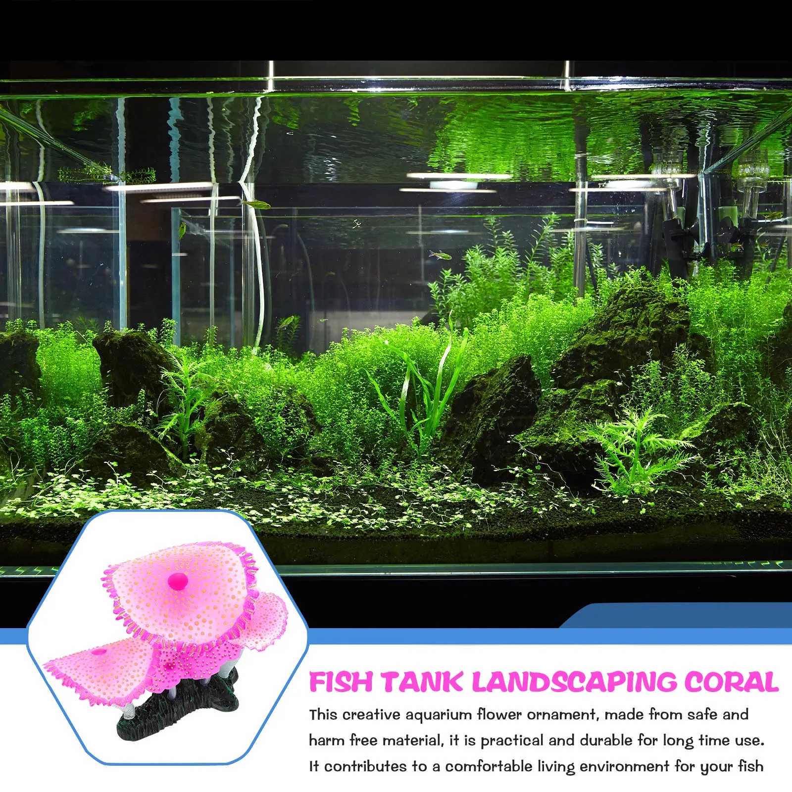

Silicone Artificial Coral Fish Tank Decor Aquarium L scape SuppliesCoral Fake Plant Pet Supplies Safe Material