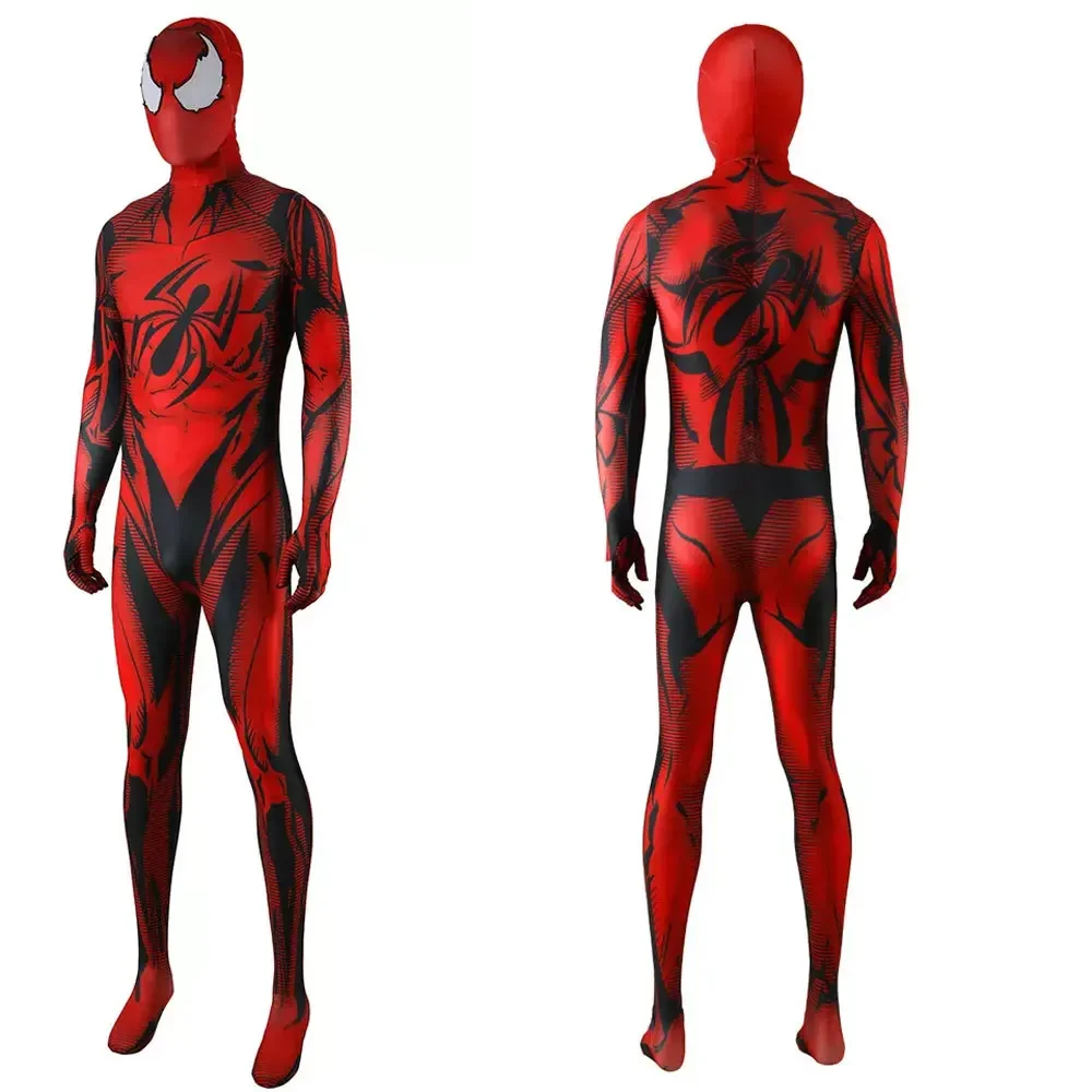 Halloween Scarlet Spider supereroe Costume Cosplay completo Spiderman body Zentai Second tute