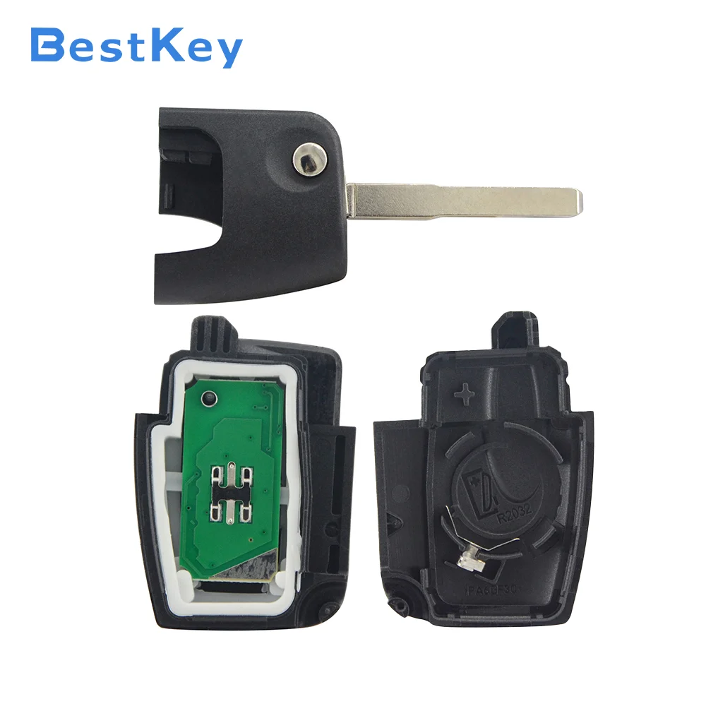 Best Key Pre-programmable Flip Car Key HU101 Blade 434MHz 4D60 4D63 Chip OEM 3M5T15K601AB Vehicle Spare for Ford Focus
