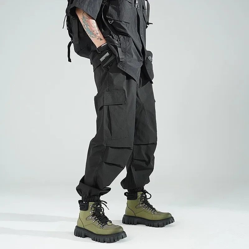 Men's Cargo Pants Loose Wide Legs Comfortable and Breathable, Outdoor Casual, Wearable, Running, Cycling, Multi-pocket