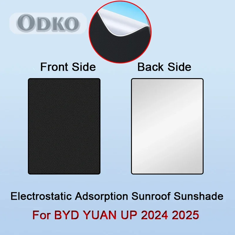 Car Electrostatic Adsorption Sunroof Sunshade Cover For BYD YUAN UP 2024 2025 2026 Heat Insulation Skylight Sticker Accessory