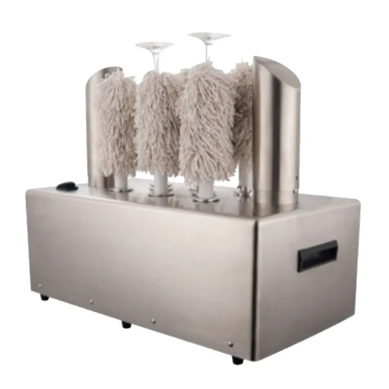 Electric drying and polishing machine for hotel banquet wine glasses