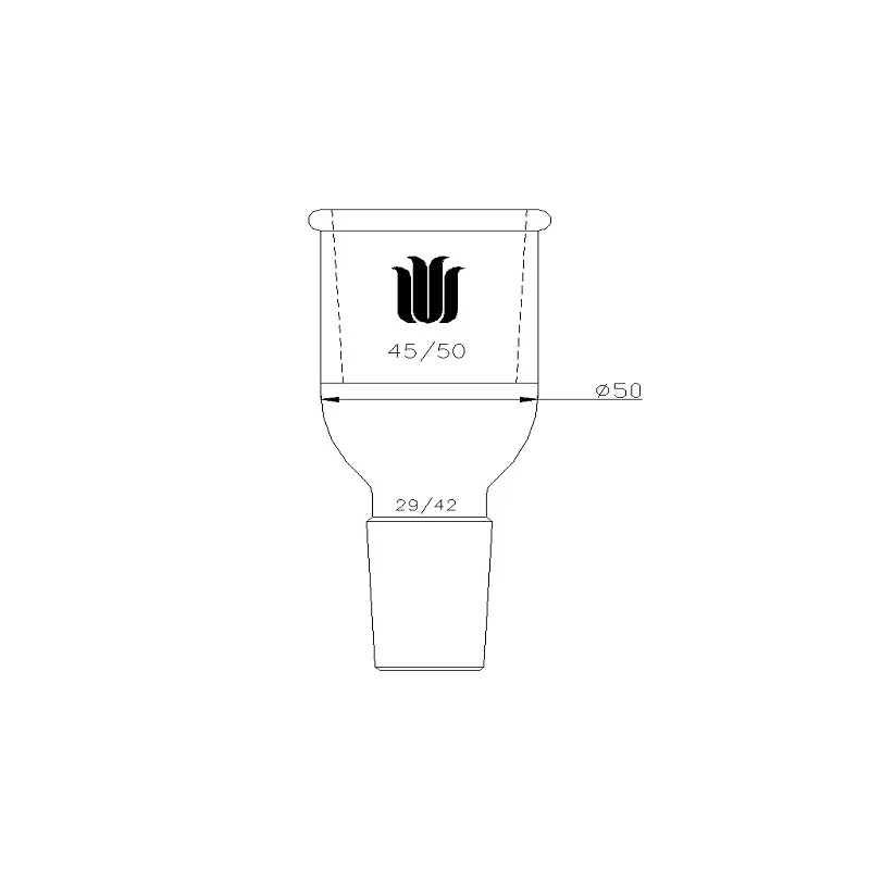 

SYNTHWARE Borosilicate Glass Joint, Female 45/50, Male 29/42, Glass reducing Adapter, B type connector, A254529