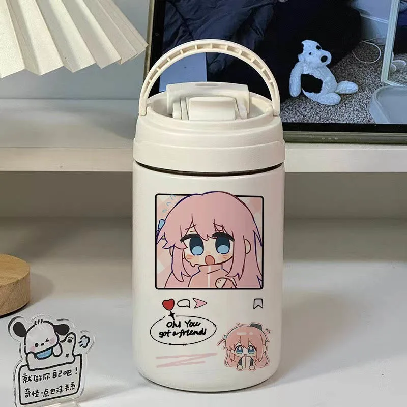 Bocchi The Rock GotohHitori Yamada Ryo Thermos Cup Anime Peripheral Cute Cartoon Water Bottle 480ml Kawaii Gift for Friends