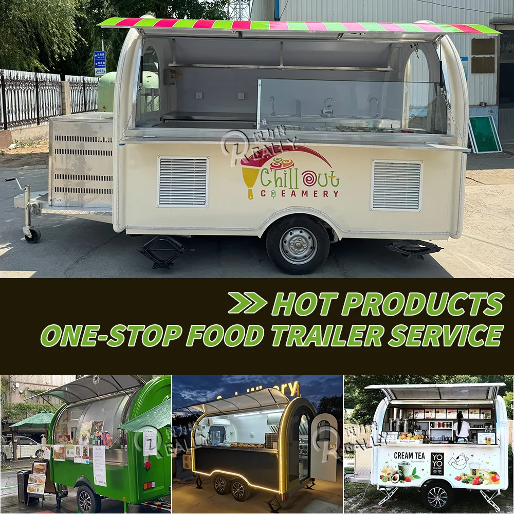 Carrinho de comida de rua móvel catering reboque café pizza sorvete carrinho concessão caminhão de comida cozinha móvel totalmente equipado