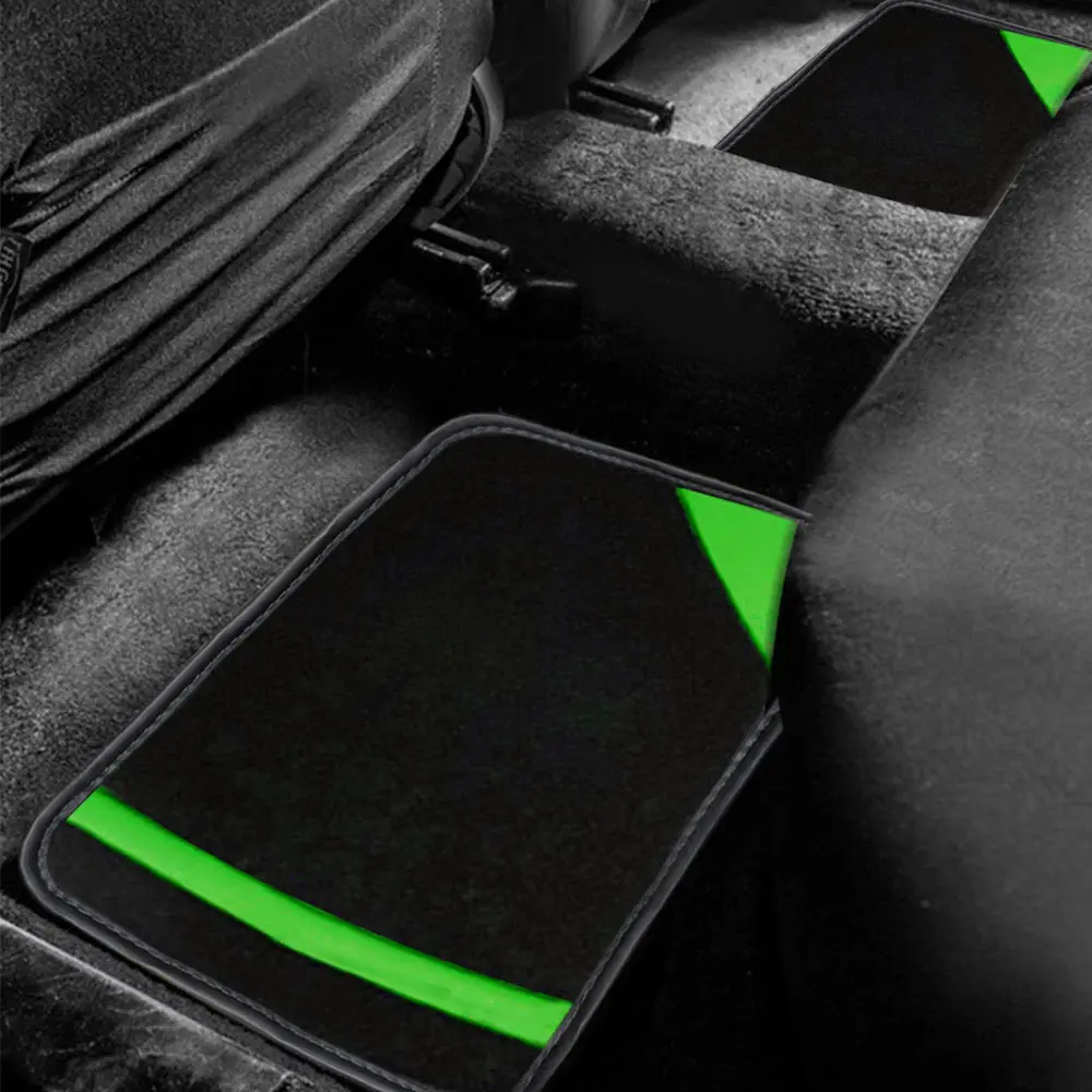 عالمية تناسب السيارة وسادة كعب الفينيل ، السجاد ، الحصير الأرضية ، الأخضر ، 4 مجموعة #5