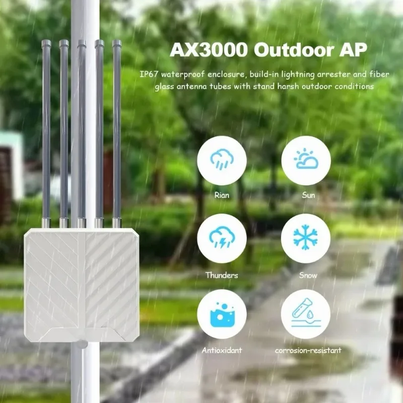 Dual Band 2.4G 5G Outdoor Access Point AX3000 Stable WiFi Signal Antenna Array
