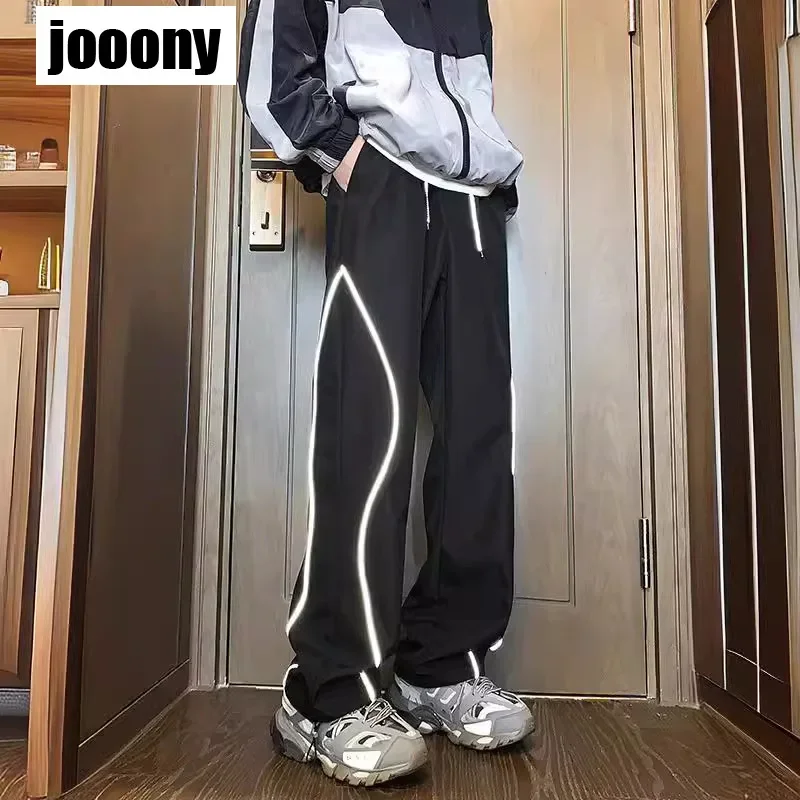 سراويل هاراجوكو لربيع وصيف 2024 سراويل رياضية كلاسيكية يومية جديدة ذات إحساس متقدم ملابس خروج هيبي واسعة الساق للركض تصميم حس #3