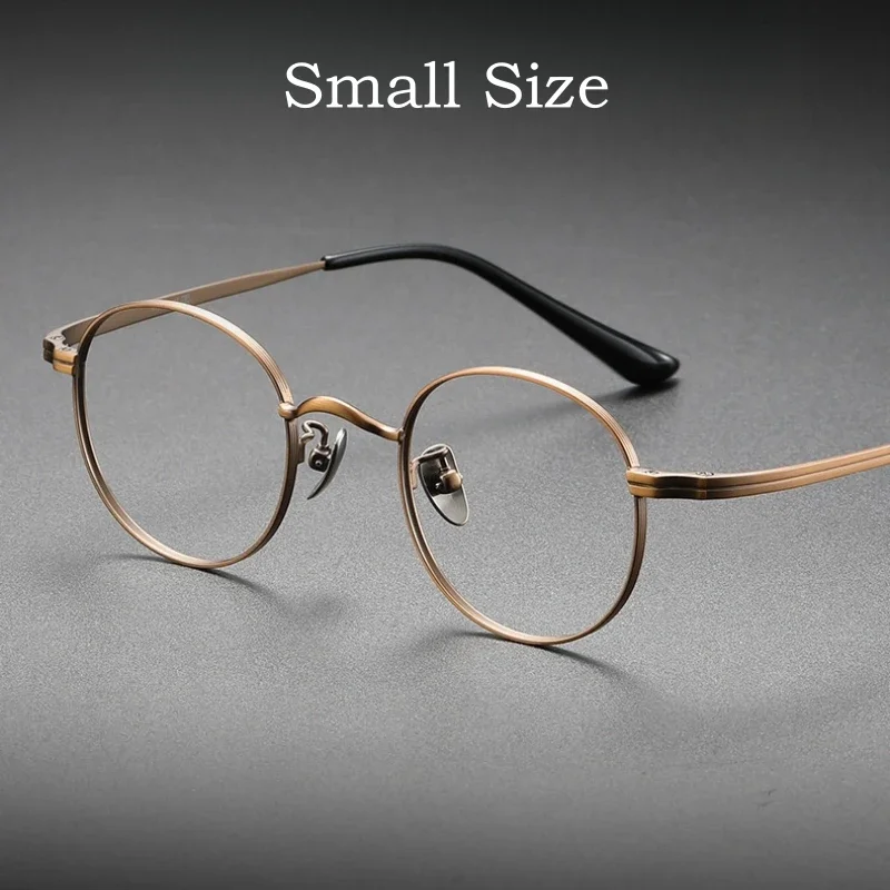 Ultra-light Retro Round Pure Titanium Glasses For Men and Women Small Face Designer Optical Prescription Myopia Eyewear 8803