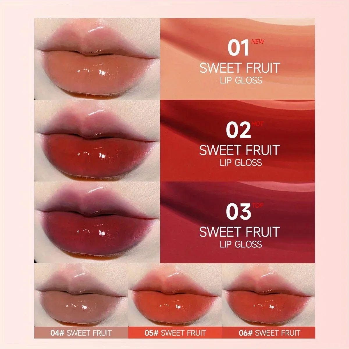 1PC Mirror Lipstick Moisturizing Sexy Lips Plumper Long Lasting Shiny Lip Gloss Lip Tint Makeup Jelly Lip Glaze Cosmetics