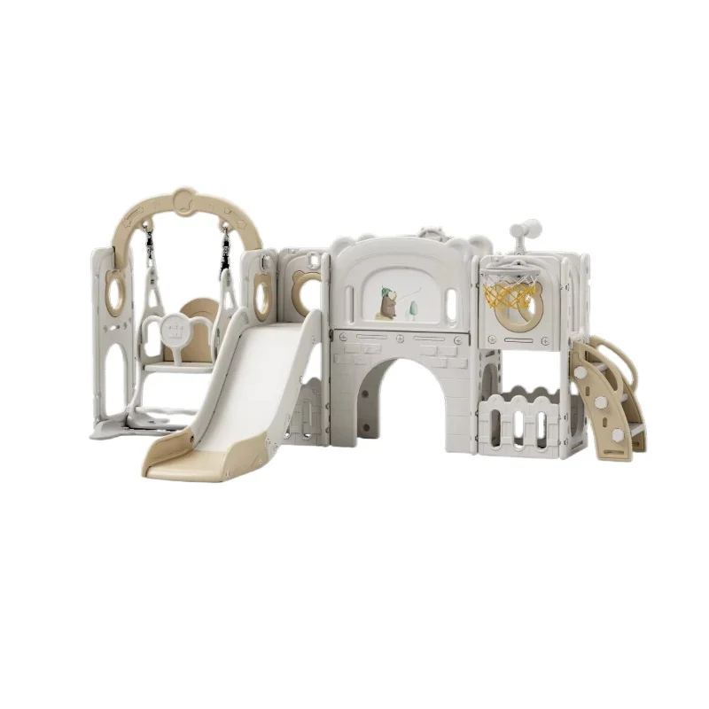 

Indoor Kids Slide Swing Tunnel Combo Multi Function Play Set Baby Playground Toddlers Home Gym Fun Activity Center Children