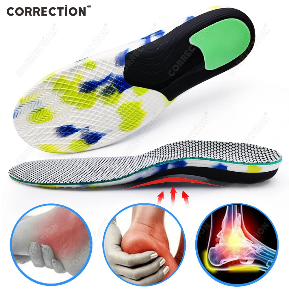 CORRECTION Flat Feet Insoles For Shoes Sole Mesh Deodorant Breathable Cushion Sport Running Insoles For Feet Orthopedic Insoles