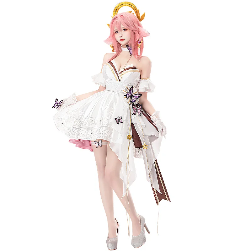 Yae Miko Wedding Dress Cosplay Costume Game Genshin Impact Anime Girl Women Role-playing Clothing for Girls 2023 Sizes S-XL New