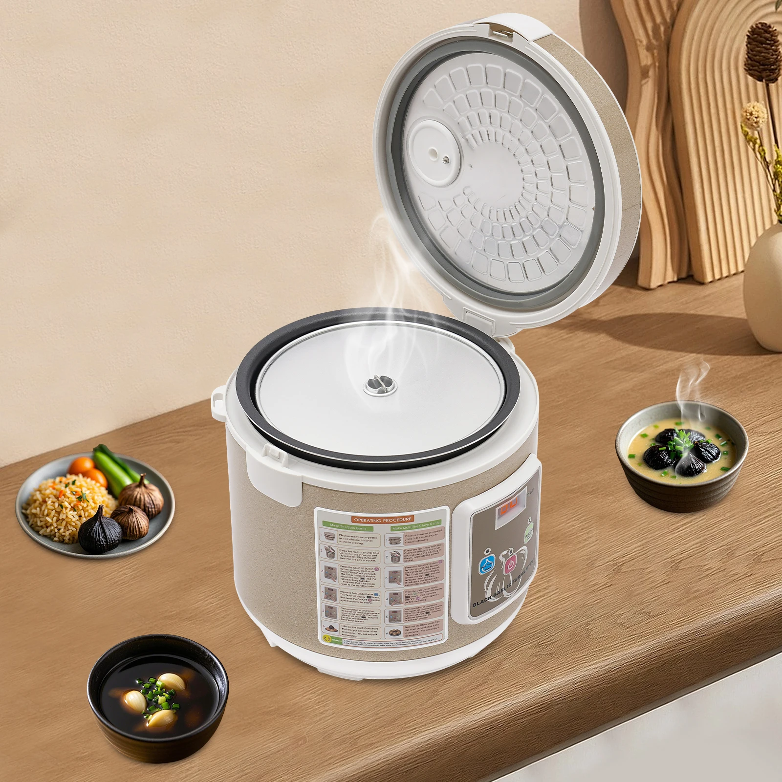 5L Schwarzer Knoblauch-Fermenter 90W Intelligente Fermentationsmaschine mit automatischer Temperatur- und Feuchtigkeitsregelung für Joghurt, Kimchi, Kombucha – Detail 21
