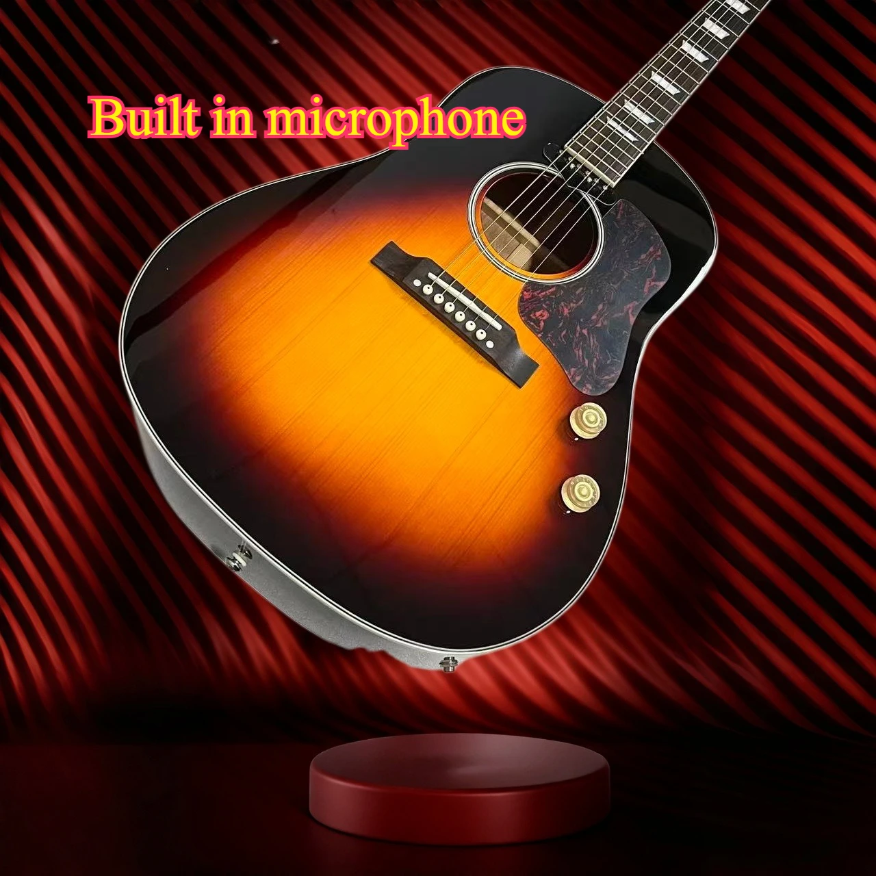 J160 D Bucket Sunset Gradient Electric Box Folk Guitar Spruce Panel Built Pickup Folk Country Singing Performance Wooden Guitar