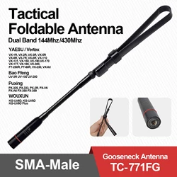 144/430MHz CS Foldable Tactical Antenna,Dual Band Gooseneck SMA Male Radio Antenna for YAESU VX-1R,VX-2R,VX-3R,Baofeng BF UV3R