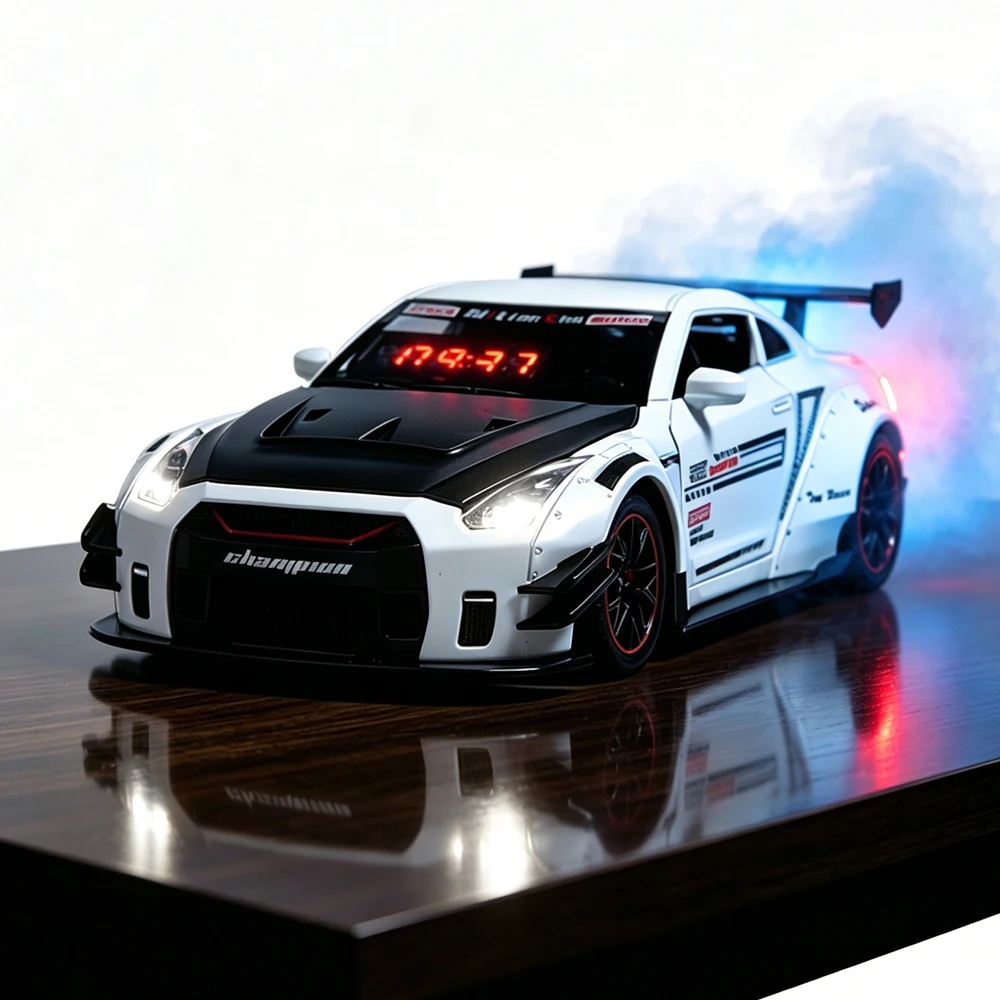 

1PCS Decor Car Alarm Clock, Alloy Body Remote Control Alarm Clock with Engine Sound,LED Light & Spray Effect Gift for Car Lovers