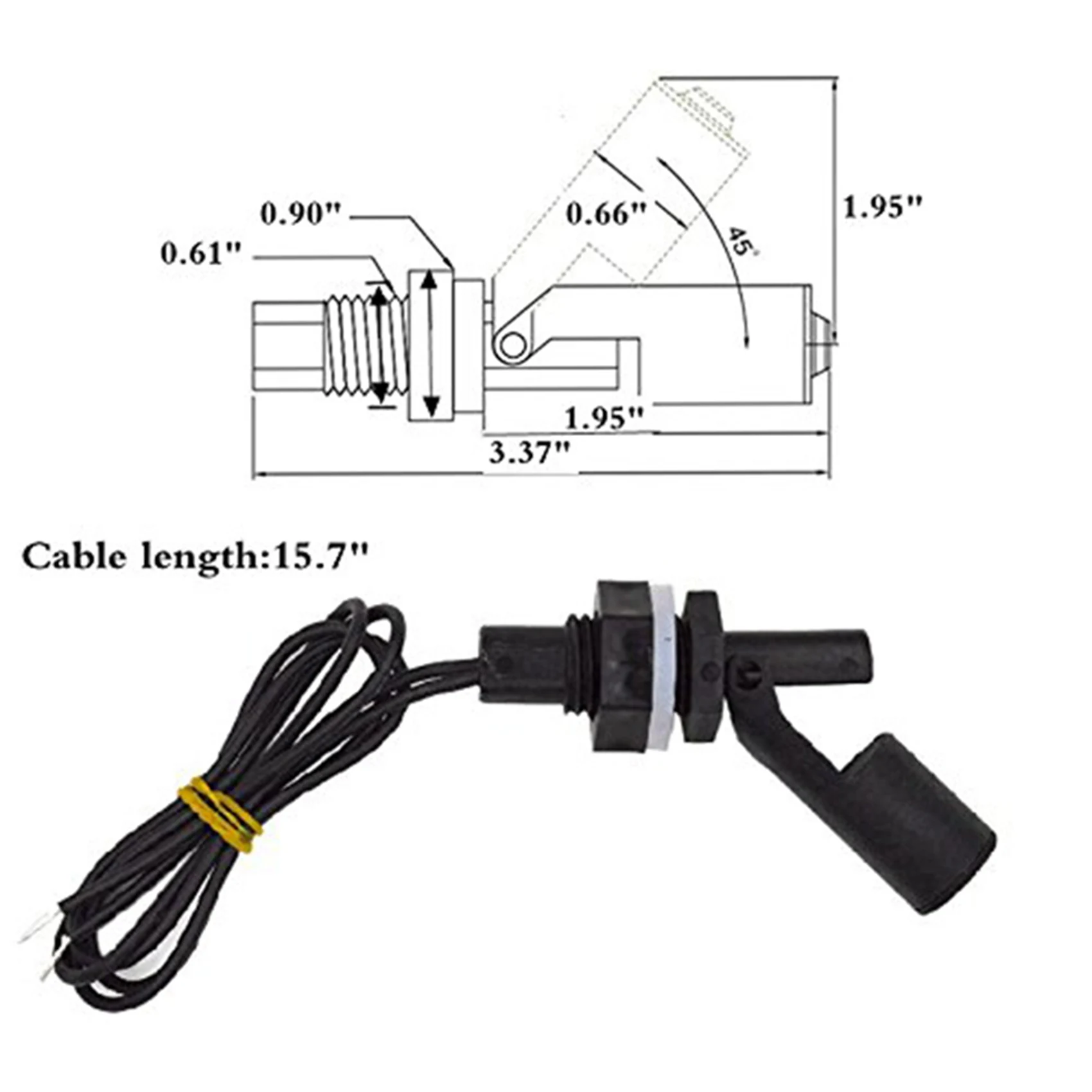 HLZS-12 Pieces Side Mounted Horizontal Liquid Float Switch Water Level Sensor