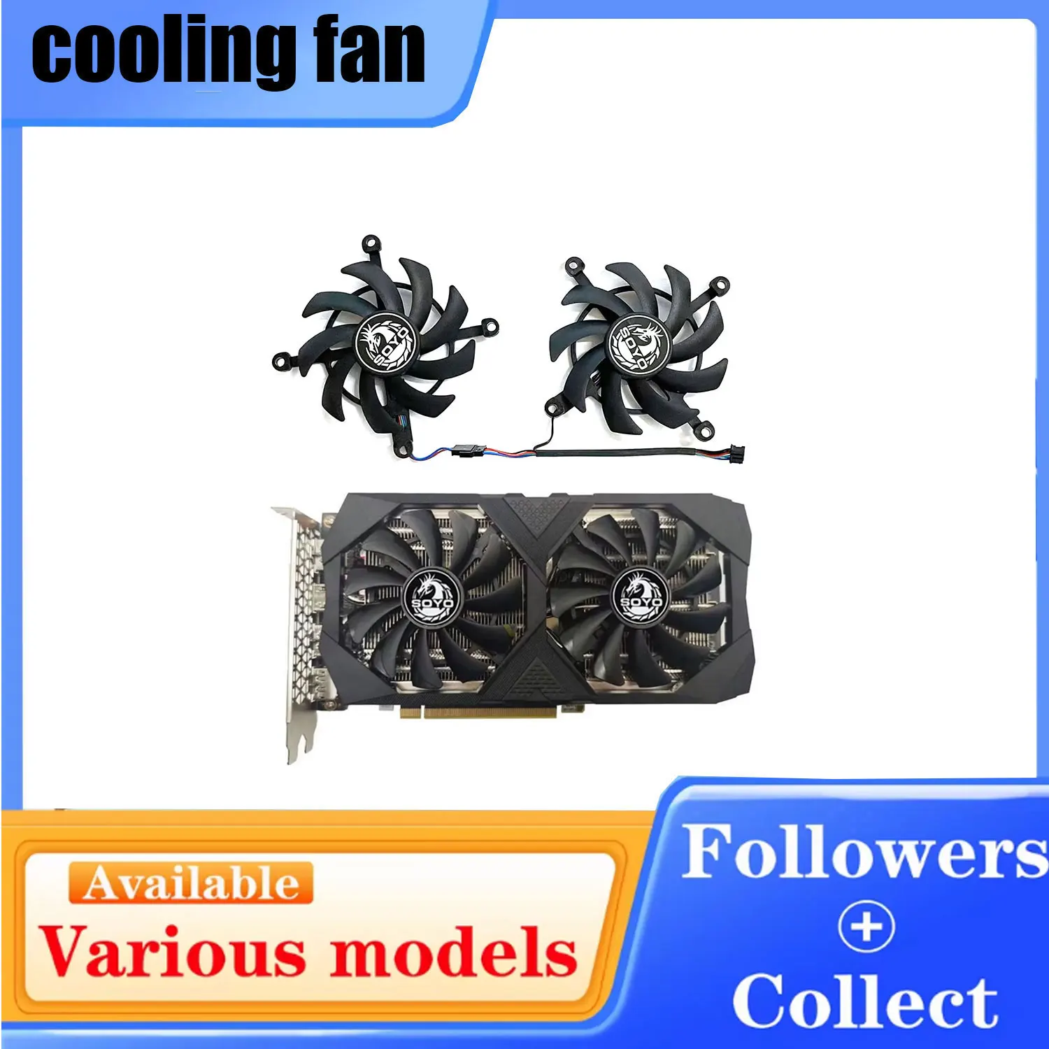 Brand new 85MM 4PIN RX6600 6600 XT GPU fan for SOYO Radeon RX6600 6600 XT graphics card
