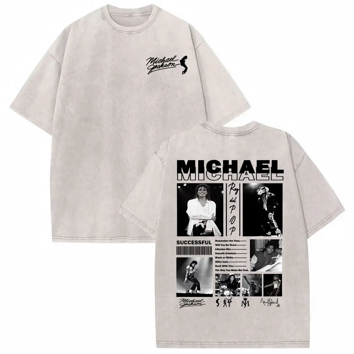 Michael Jackson 1988 ヴィンテージ Tシャツ Vintage Washed Michael Jackson Bad Tour 1988 Trendy Graphic T