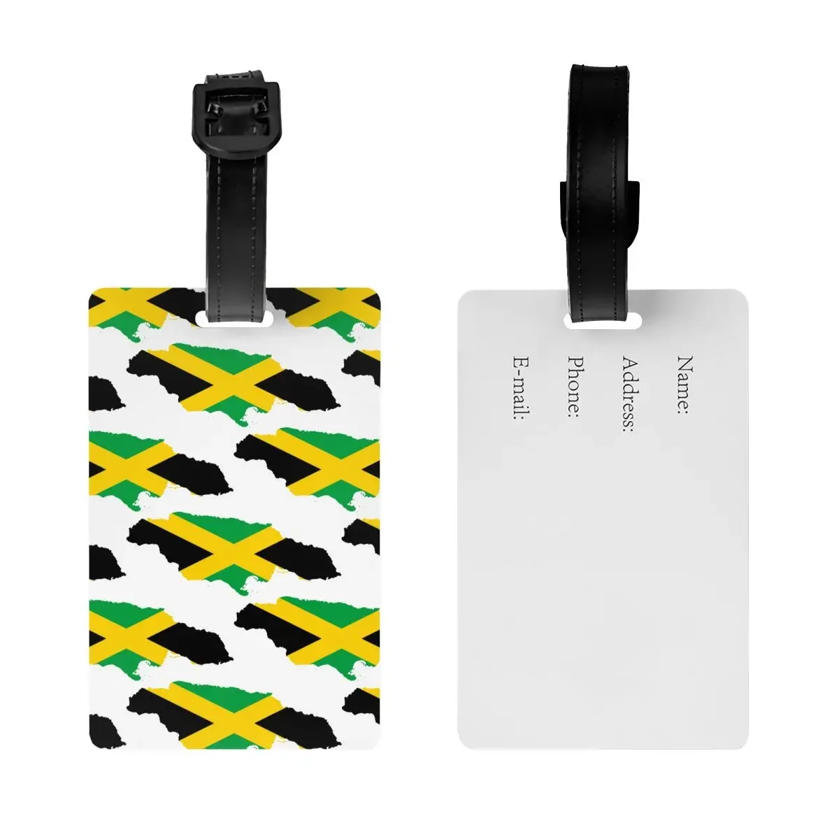 Jamaica Flag Map Luggage Tag Travel Bag Suitcase Privacy Cover ID Label