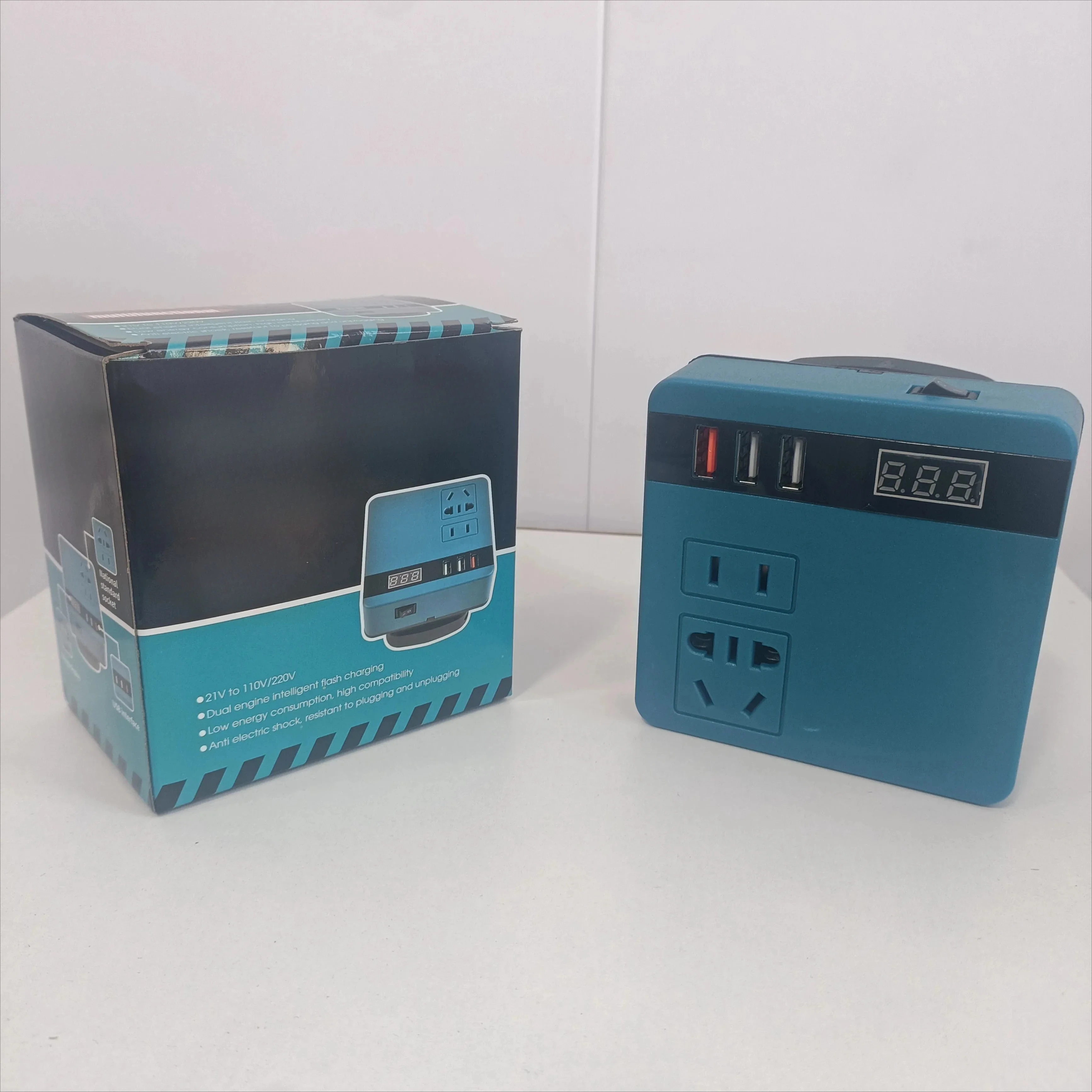 Lithium Battery Inverter Power Bank, AC220V/DC5V/21V Outdoor Household Multifunctional Intelligent Transformer Electric Tool