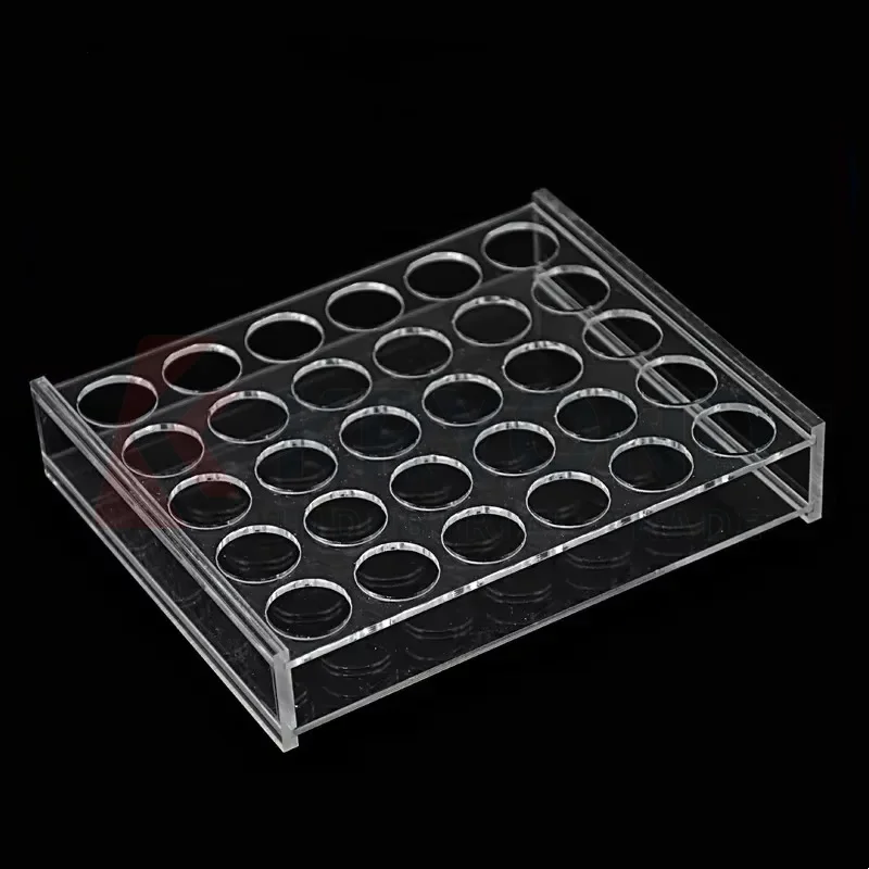 Plexiglass Rack for Chromatography Vials 10ml Stand Holder for 30 Analytical Sample Bottles Aperture 22.5mm
