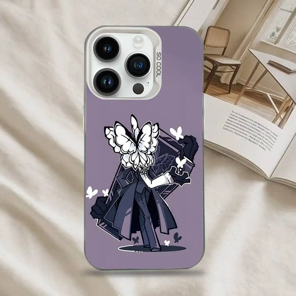 حافظة هاتف Limbus C-Company Quixote Butterfly لهاتف iPhone 16,15,14,13,12,11,Mini,Pro,SE,MAX غطاء أبيض غير لامع مقاوم للصدمات