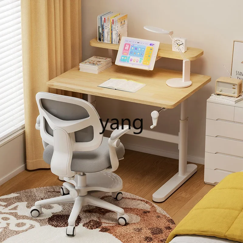 LH study table small apartment household liftable solid wood writing table and chair set