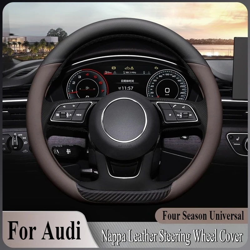 

Для Audi A4L Q3 Q5L Q2L A5 A6L Nappa кожаный чехол на руль противоскользящий четырехсезонный универсальный аксессуар для салона автомобиля
