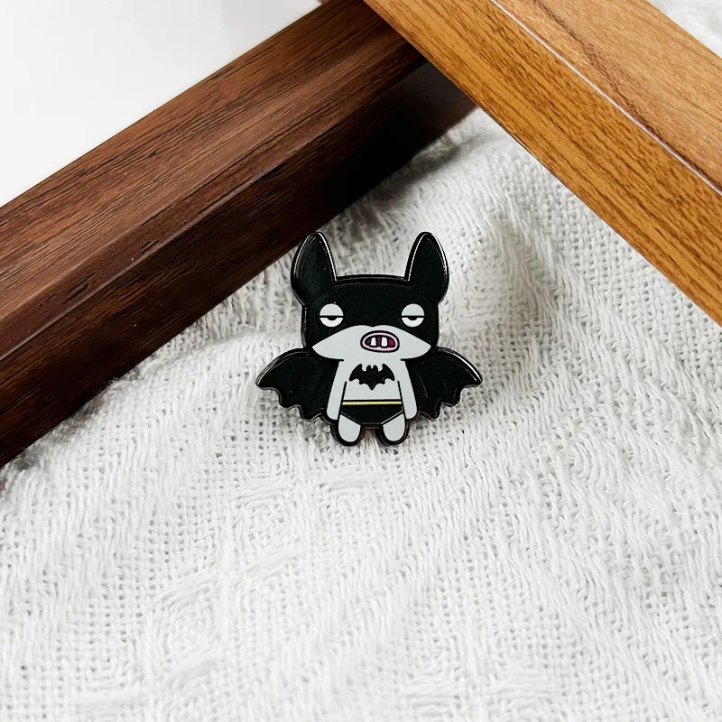 Fuggler-Bat Badge Weird Funny Animal Enamel Pin Ugly Cute Monster Brooch Chibi Abstract Animals Lapel Pin Novelty Jewelry