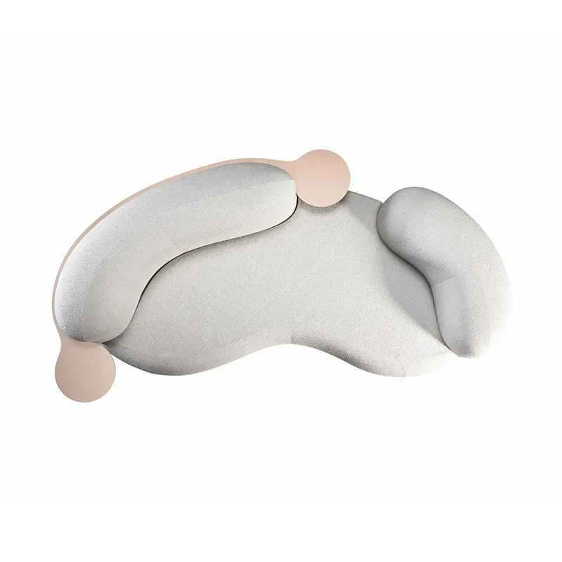 

Modern metal Tachibana white sof a fabric Nordic creative small apartment living roo m real estate mode