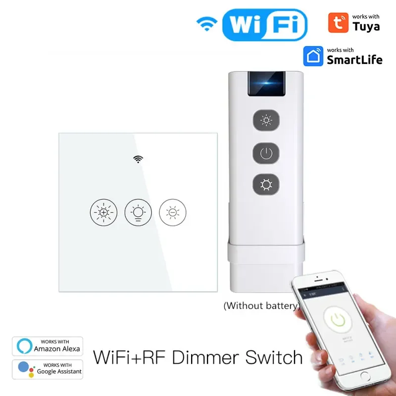 

Wi-Fi + RF433 Умный диммер света 2/3-позиционное мультиуправление Приложение Smart Life/Tuya работает с Alexa Google Home