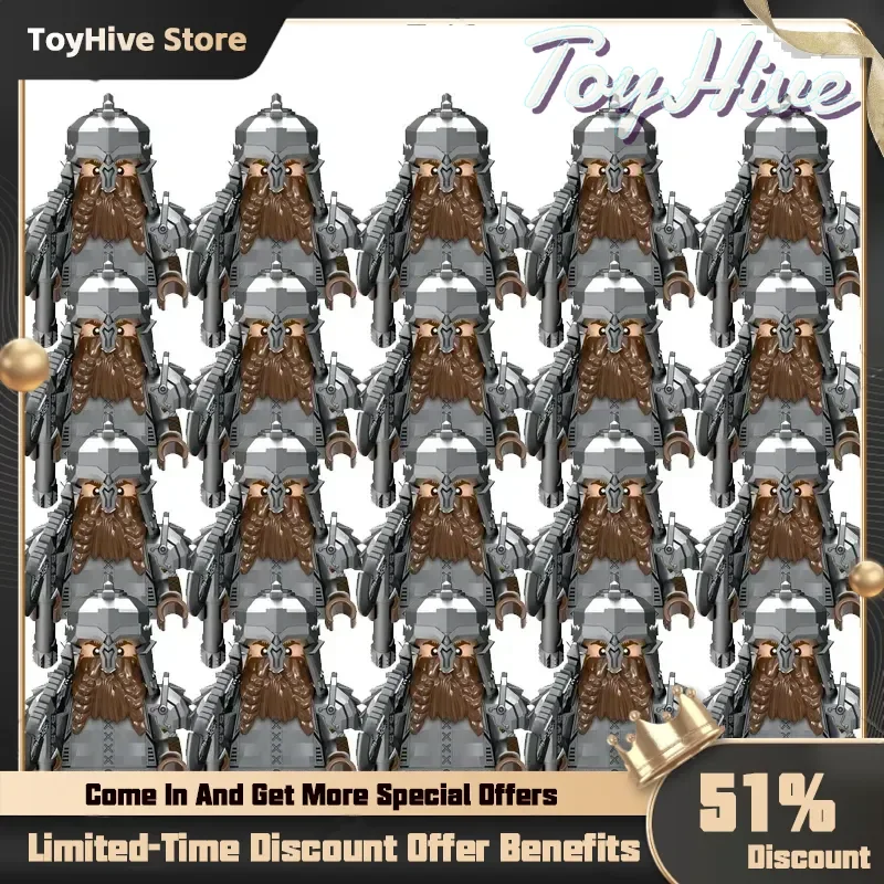 

20pcs Medieval Military Lord Of Elven Guard Army Orcs Dwarves Warriors The Rings Children Mini Assembled Building Block Figures