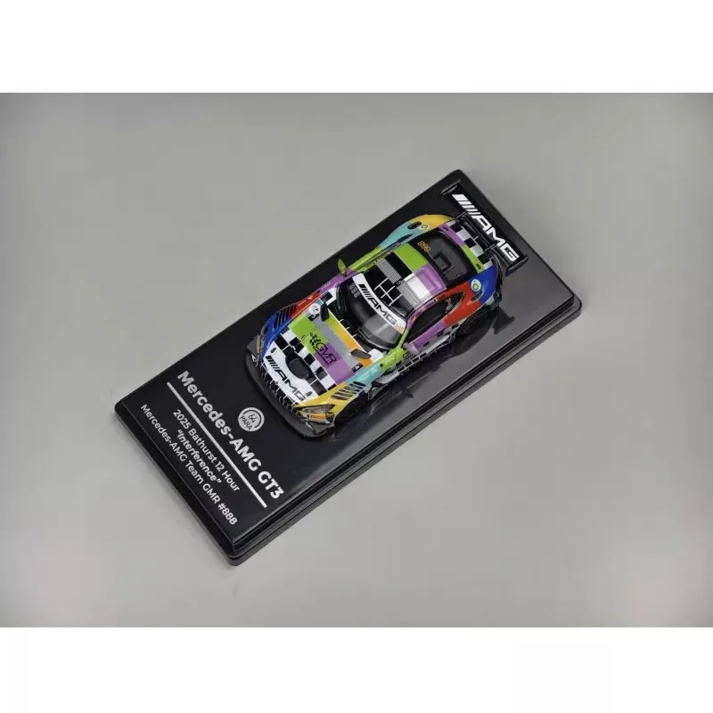 PARA 1/64 Mercedes-AMG GT3 2025 Bathurst 12H # 888 modelo de carro de liga fundida simulação de carros de liga estática modelo menino coleção presente
