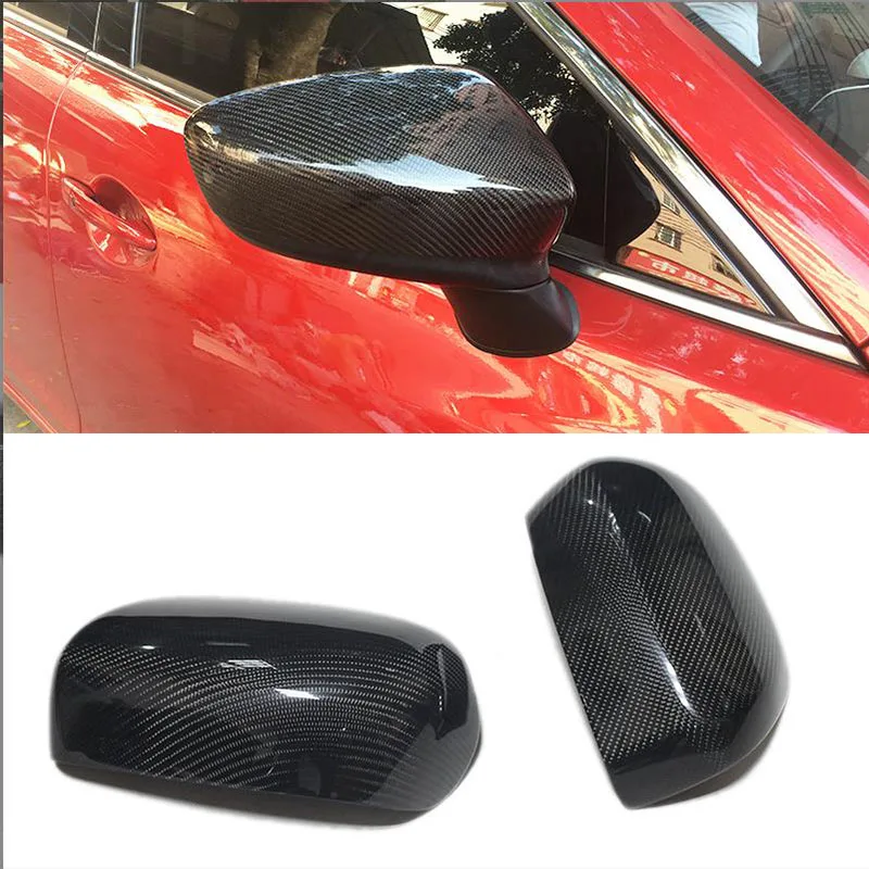 

Side Mirror Caps Shell Replacement Real Carbon Fiber Car Rearview Mirror Covers For Mazda Atenza 2014-2021 Car Accessories