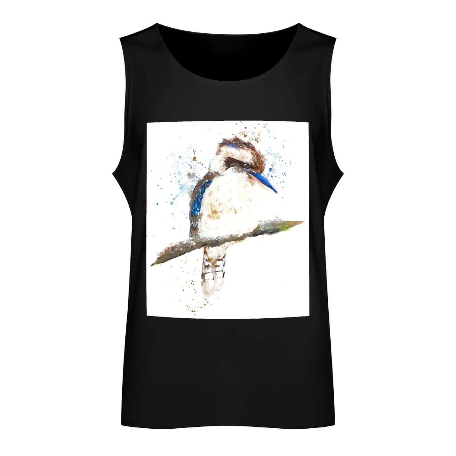 Watercolour Kookaburra Tank Top Muscle fit basketball clothing gym t-shirts man t-shirt gym man