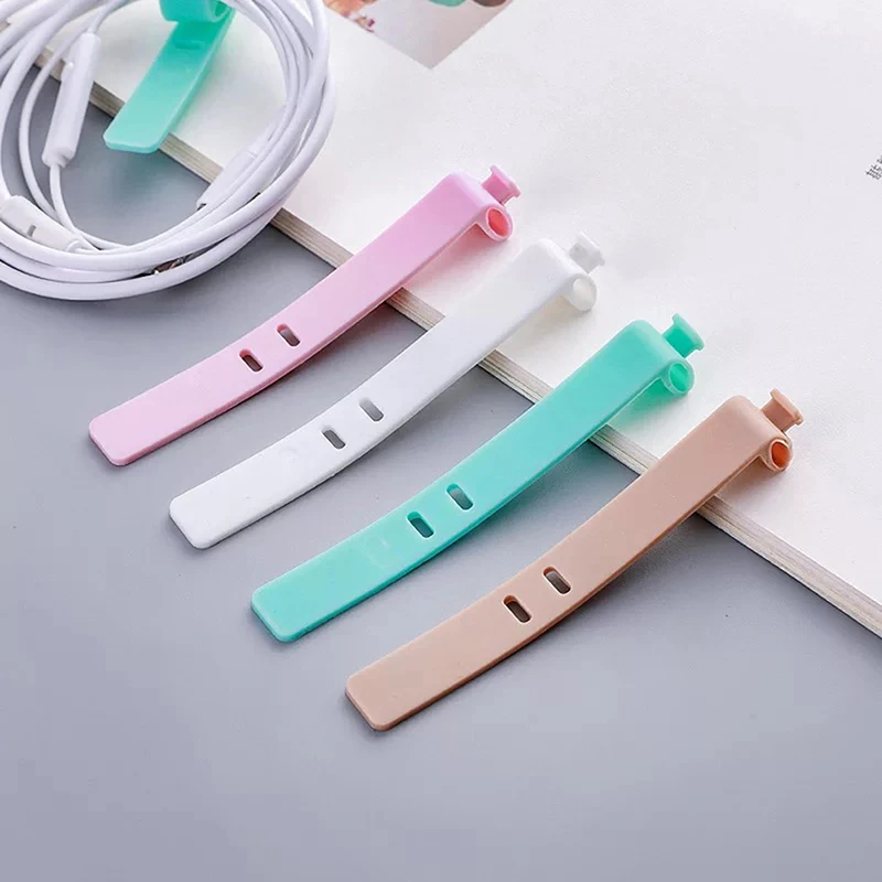 4Pcs Silicone Cable Organizer Office stazionario Desk Set accessori forniture USB Data Wrap Cord Winder Wire Protector Holder