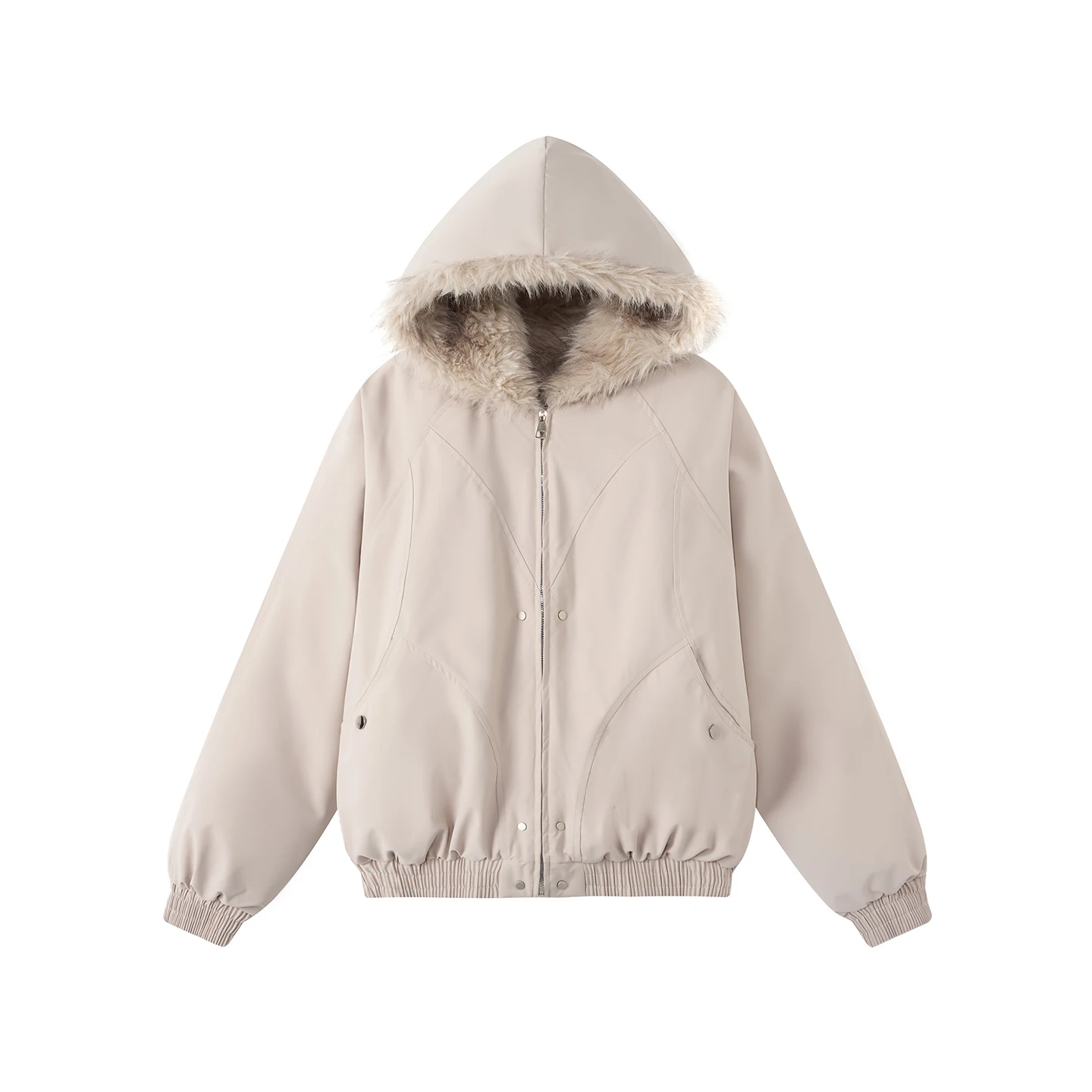 Cárdigan de felpa con capucha versátil de manga larga para mujer, abrigo de algodón, Tops cortos gruesos y cálidos, color gris, Popular, a la moda, color negro, 2025